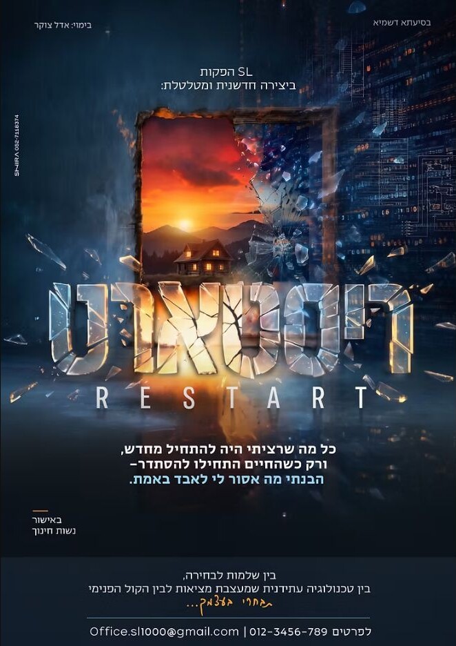 עיצוב מודעה לסרט ריסטארט מבית SL הפקות